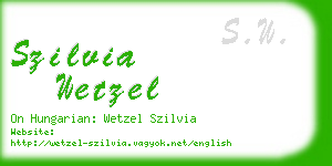 szilvia wetzel business card